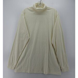 VINTAGE LL Bean Top XL Tall Cream Turtleneck Shirt T Tee 90s USA